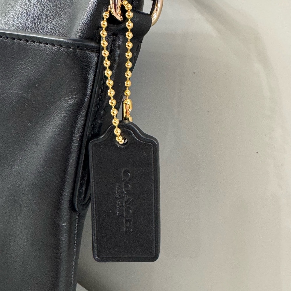 Coach Black Leather Crossbody with Gold Logo - Picture 5 of 8